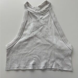Urban Outfitters Ribbed Halter Tank - White